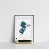 New Jersey State Song | Land of Hopes and Dreams - 5x7 Unframed Print / Teal - State Song