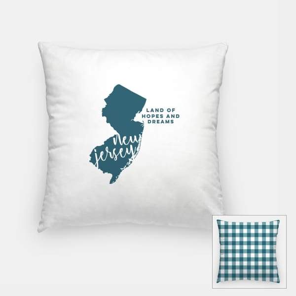 New Jersey State Song | Land of Hopes and Dreams - Pillow | Square / Teal - State Song