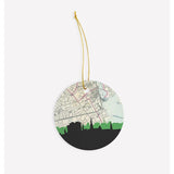 New London Connecticut city skyline with vintage New London map - Ornament - City Map Skyline