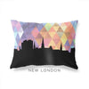 New London Connecticut geometric skyline - Pillow | Lumbar / RebeccaPurple - Geometric Skyline