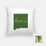 New Mexico ’home’ state silhouette - Pillow | Square / DarkGreen - Home Silhouette