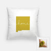 New Mexico ’home’ state silhouette - Pillow | Square / GoldenRod - Home Silhouette