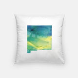 New Mexico state watercolor - Pillow | Square / Yellow + Teal - State Watercolor