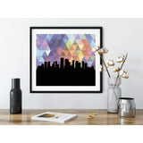 New Orleans Louisiana geometric skyline - 5x7 Unframed Print / RebeccaPurple - Geometric Skyline
