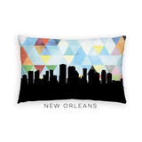 New Orleans Louisiana geometric skyline - Pillow | Lumbar / LightSkyBlue - Geometric Skyline