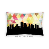 New Orleans Louisiana geometric skyline - Pillow | Lumbar / Yellow - Geometric Skyline