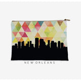 New Orleans Louisiana geometric skyline - Pouch | Small / Yellow - Geometric Skyline