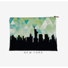 New York New York geometric skyline - 5x7 Unframed Print / Green - Geometric Skyline