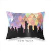 New York New York geometric skyline - Pillow | Lumbar / RebeccaPurple - Geometric Skyline