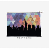New York New York geometric skyline - Pouch | Small / RebeccaPurple - Geometric Skyline