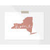 New York ’home’ state silhouette - 5x7 Unframed Print / RosyBrown - Home Silhouette