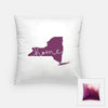 New York ’home’ state silhouette - Pillow | Square / Purple - Home Silhouette