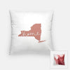 New York ’home’ state silhouette - Pillow | Square / RosyBrown - Home Silhouette