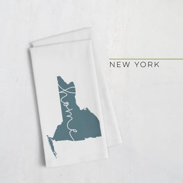 New York ’home’ state silhouette - Tea Towel / DarkSlateGray - Home Silhouette