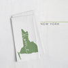 New York ’home’ state silhouette - Tea Towel / Green - Home Silhouette
