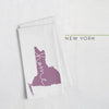 New York ’home’ state silhouette - Tea Towel / Purple - Home Silhouette