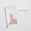 New York ’home’ state silhouette - Tea Towel / RosyBrown - Home Silhouette