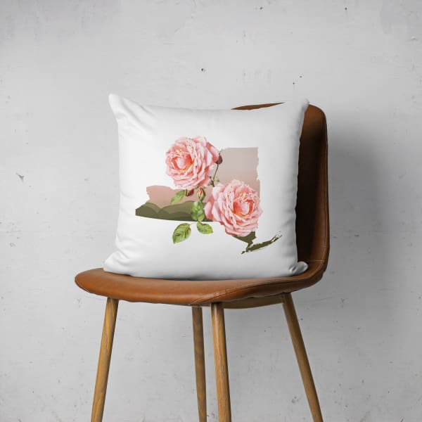 New York Rose | State Flower Series - Pillow | Square - State Flower