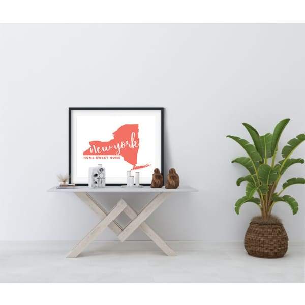 New York State Song | Home Sweet Home - 5x7 Unframed Print / Salmon - State Song