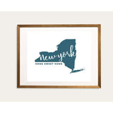 New York State Song | Home Sweet Home - 5x7 Unframed Print / Teal - State Song