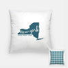 New York State Song | Home Sweet Home - Pillow | Square / Teal - State Song