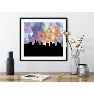 Newark New Jersey geometric skyline - 5x7 Unframed Print / RebeccaPurple - Geometric Skyline