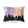Newark New Jersey geometric skyline - Pillow | Lumbar / RebeccaPurple - Geometric Skyline