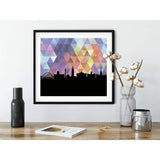 Newcastle England geometric skyline - 5x7 Unframed Print / RebeccaPurple - Geometric Skyline