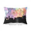 Newport News Virginia geometric skyline - Pillow | Lumbar / RebeccaPurple - Geometric Skyline