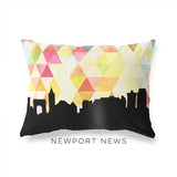 Newport News Virginia geometric skyline - Pillow | Lumbar / Yellow - Geometric Skyline