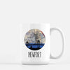 Newport Rhode Island city skyline with vintage Newport map - Mug | 15 oz - City Map Skyline