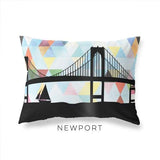 Newport Rhode Island geometric skyline - Pillow | Lumbar / LightSkyBlue - Geometric Skyline