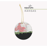 Newton Kansas city skyline with vintage Newton map - Ornament - City Map Skyline