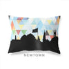 Newtown Connecticut geometric skyline - Pillow | Lumbar / LightSkyBlue - Geometric Skyline