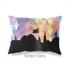 Newtown Connecticut geometric skyline - Pillow | Lumbar / RebeccaPurple - Geometric Skyline