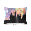 Nice France geometric skyline - Pillow | Lumbar / RebeccaPurple - Geometric Skyline