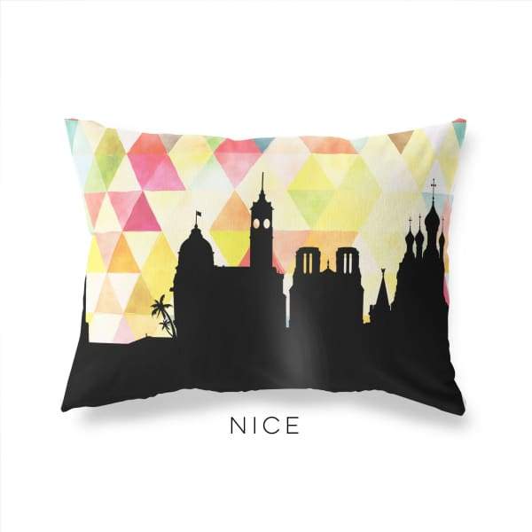 Nice France geometric skyline - Pillow | Lumbar / Yellow - Geometric Skyline