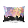 Nicholls Georgia geometric skyline - Pillow | Lumbar / RebeccaPurple - Geometric Skyline