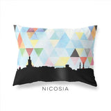 Nicosia Cyprus geometric skyline - Pillow | Lumbar / LightSkyBlue - Geometric Skyline