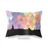 Nicosia Cyprus geometric skyline - Pillow | Lumbar / RebeccaPurple - Geometric Skyline