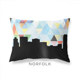 Norfolk Virginia geometric skyline - Pillow | Lumbar / LightSkyBlue - Geometric Skyline