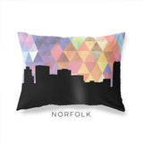 Norfolk Virginia geometric skyline - Pillow | Lumbar / RebeccaPurple - Geometric Skyline