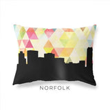 Norfolk Virginia geometric skyline - Pillow | Lumbar / Yellow - Geometric Skyline