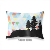 Norfork Arkansas geometric skyline - Pillow | Lumbar / LightSkyBlue - Geometric Skyline