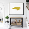 North Carolina ’home’ state silhouette - 5x7 Unframed Print / GoldenRod - Home Silhouette