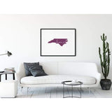 North Carolina ’home’ state silhouette - 5x7 Unframed Print / Purple - Home Silhouette