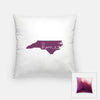 North Carolina ’home’ state silhouette - Pillow | Square / Purple - Home Silhouette