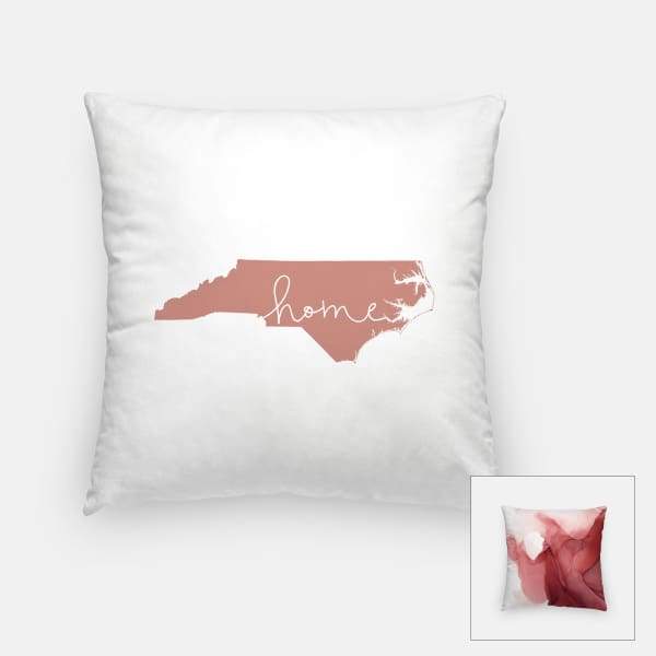 North Carolina ’home’ state silhouette - Pillow | Square / RosyBrown - Home Silhouette