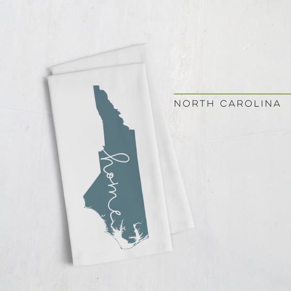 North Carolina ’home’ state silhouette - Tea Towel / DarkSlateGray - Home Silhouette