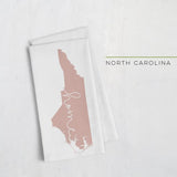 North Carolina ’home’ state silhouette - Tea Towel / RosyBrown - Home Silhouette